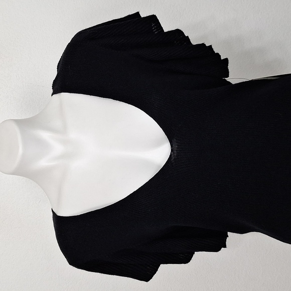 Express NEW Black Flutter Sleeve Ribbed Knit Bodycon Night Out Dress Size S - Picture 2 of 13